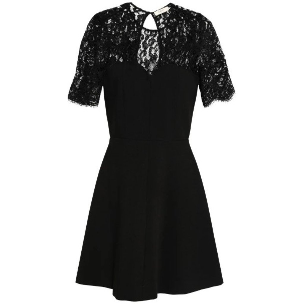 Ba&Sh Black Lace Open Back Verlaine Dress 10 Nwt Elegant Coquette Cocktail Party